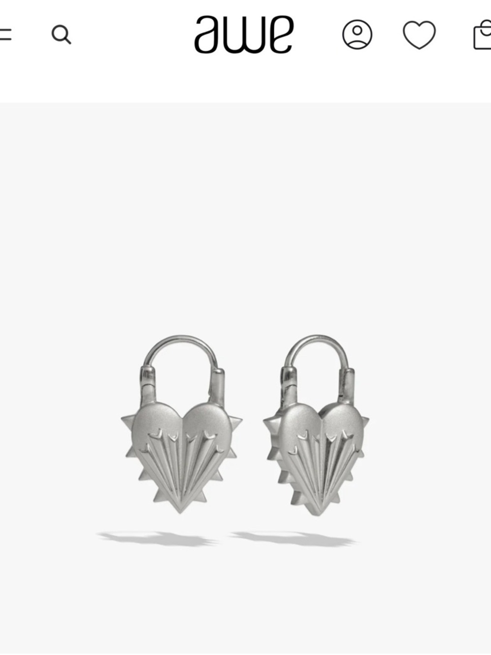 NIB Awe Inspired Spiked Heart Earrings